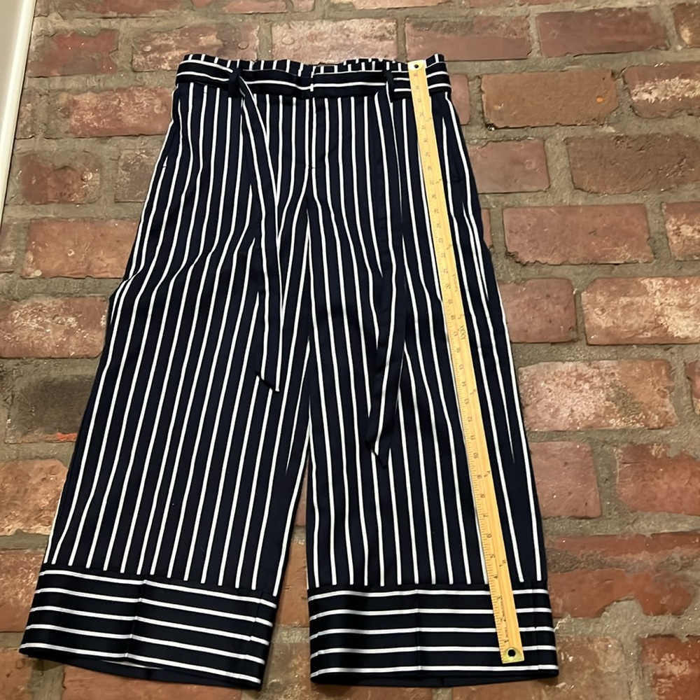Banana Republic Blake Blue and White Striped Cropped Pants Womens size 10 - Picture 10 of 10